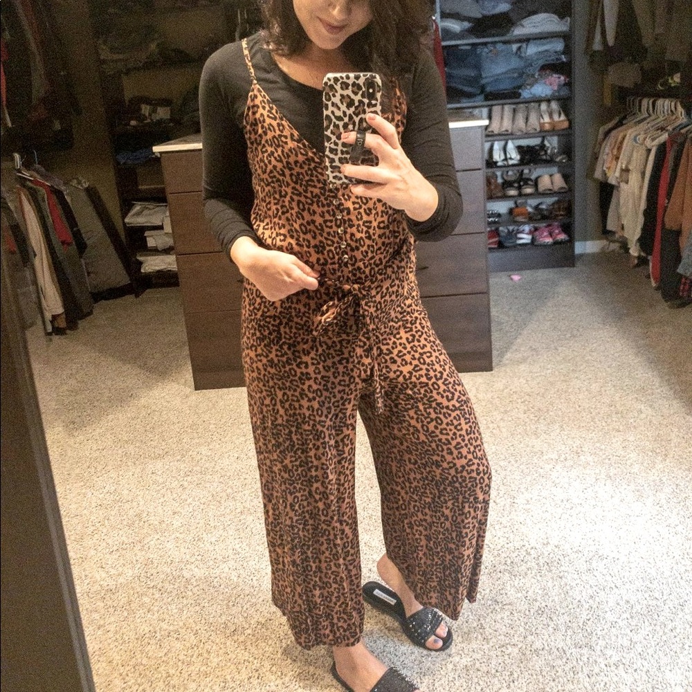 American Eagle Leopard Jumpsuit